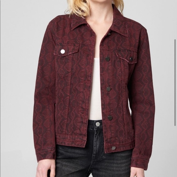 Blank NYCRattled Up Red Snakeskin Denim Jacket